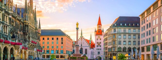Trip Schweiz Stadt Urlaub - München - Lebensqualität par excellence – bietet München und Umgebung. Das, wissen definitiv alle, die schon als „Münchner Kindl“ das Licht der Welt erblickt haben. Ob einheimisch oder zugereist, dem lässigen gemütlichen Charme entwischt man nicht. Die Biergartenkultur kommt gut an, Grillen und Picknicken an der Isar oder im Englischen Garten gefällt, und macht Lust auf Wiederholung. Die beliebtesten Orte für München Ferien, locken mit besten Angebote für Hotels und Ferienunterkünfte mit Werbeaktionen, Rabatten, Sonderangebote für München Urlaub buchen. Reisedaten eingeben und Hotel Flug Mietwagen Attraktionen Taxis für eine München Reise flexibel buchen. Sollten sich die Pläne ändern, sind viele der Unterkünfte und Zimmer in München kostenfrei stornierbar.